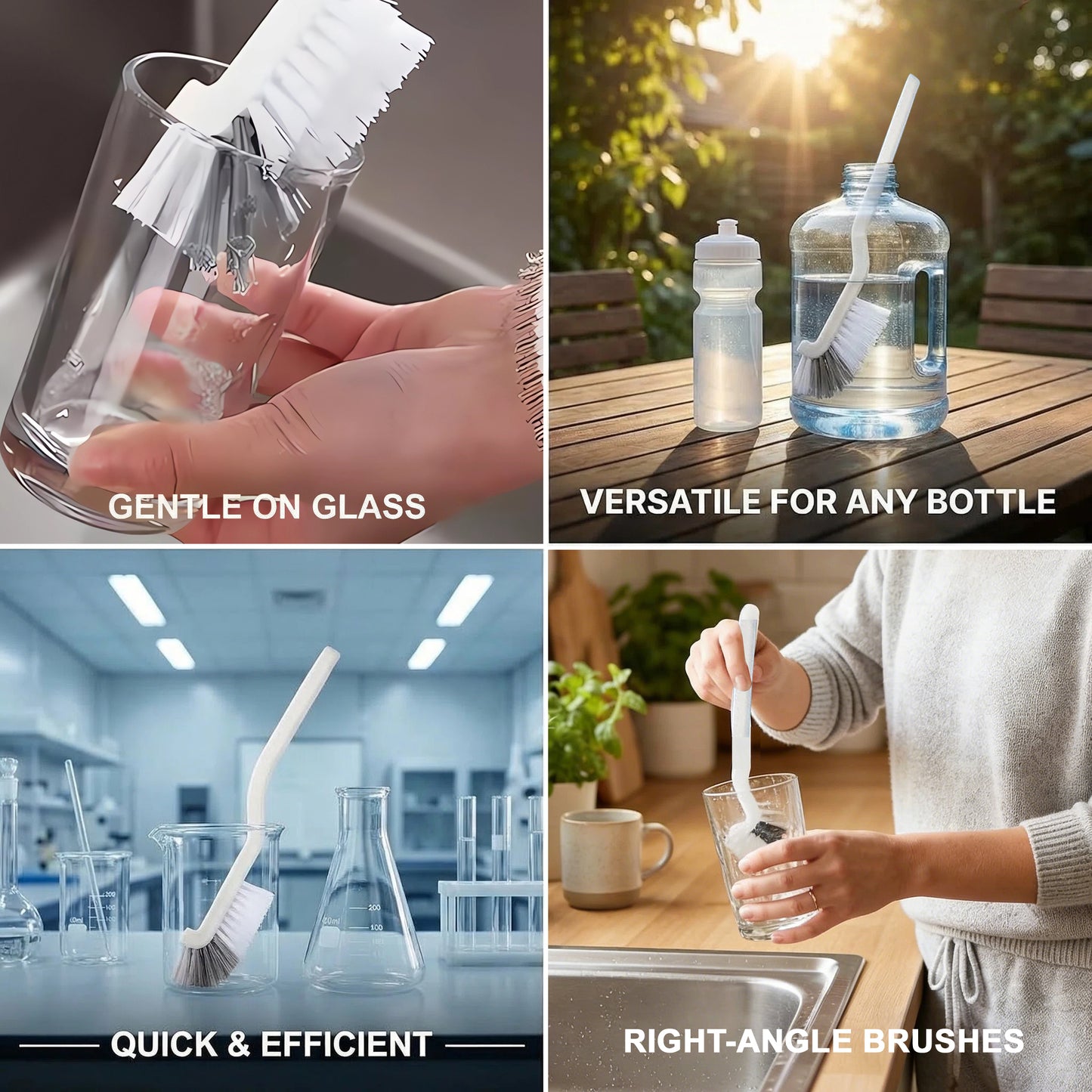 DIDUBUY 16 Pcs Crevice Cleaning Brush Set, Hard Bristle Scrub Brushes for Deep Cleaning, Crevice & Grout Cleaner Kit for Kitchen, Bathroom, Tiles, Bottles, and Blenders