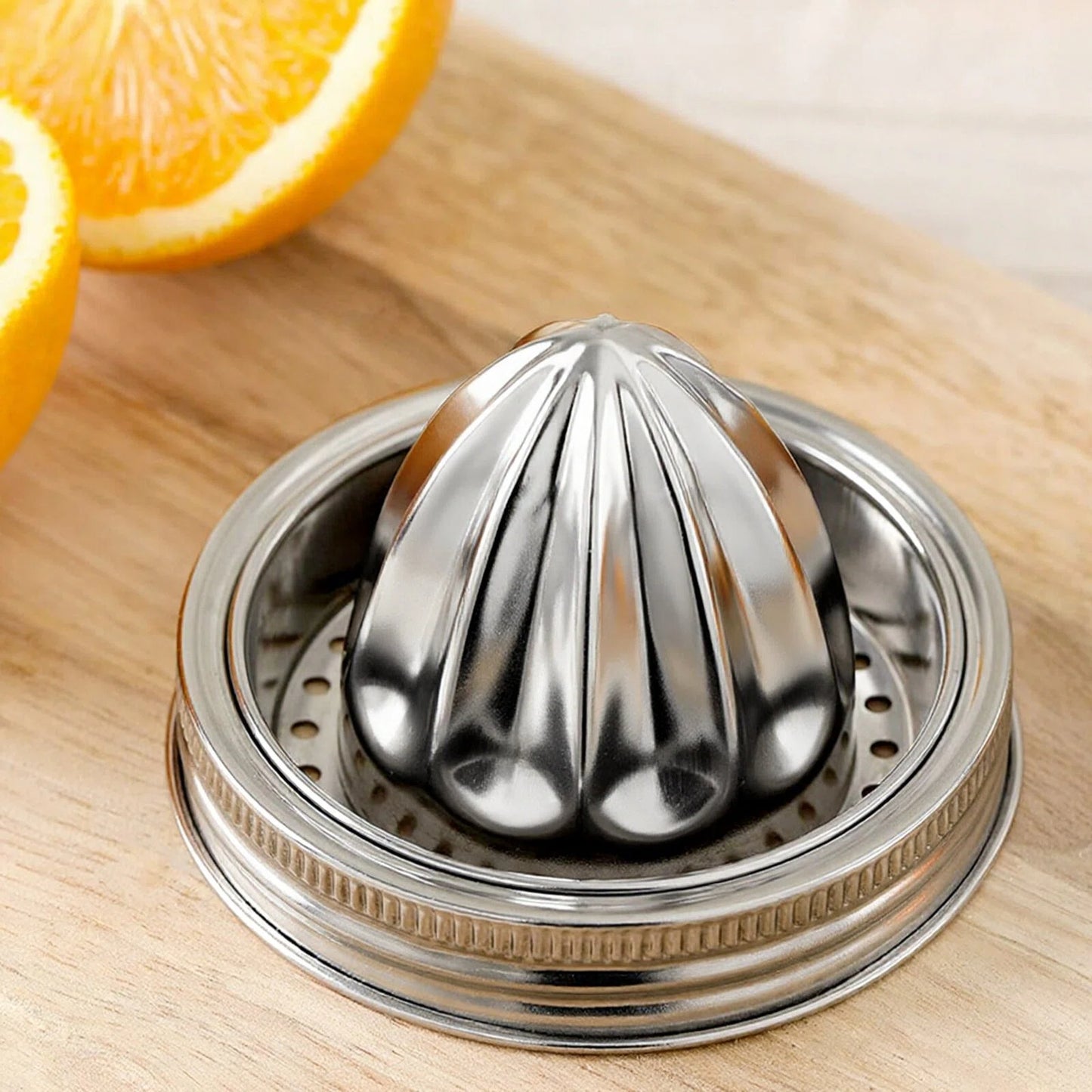 DIDUBUY 2 Pack Stainless Steel Juicer Lid for Wide Mouth Mason Jars – Manual Citrus Reamer & Press for Lemons, Oranges, Limes – Dishwasher Safe, BPA-Free