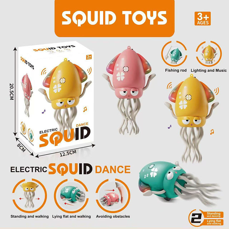 DIDUBUY Electric Dancing Octopus for Kids, Squid Crawling Toy with Lights & Music - Baby Interactive Sensory Toys - Easter Gift for Boys & Girls