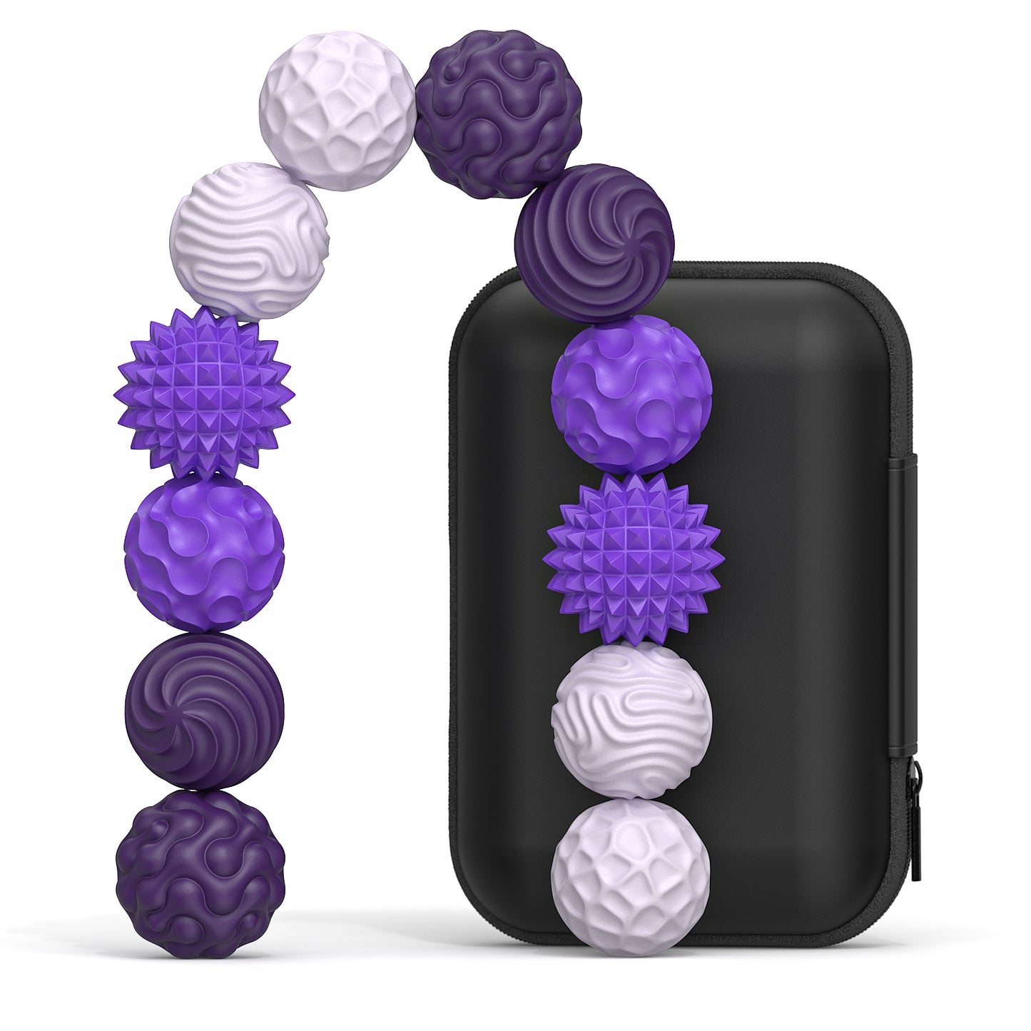 12 Pack Silicone Stress Relief Fidget Balls, Silent Desk Sensory Toys for Adults & Teens Office Classroom Use, Purple
