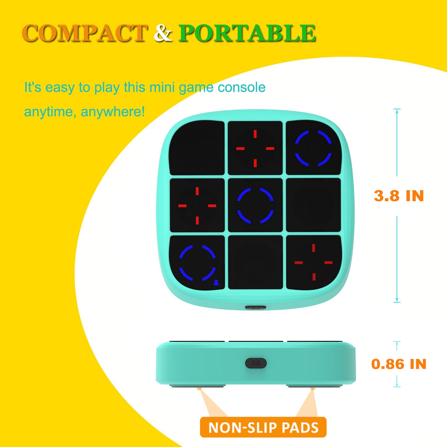 DIDUBUY Electronic Tic Tac Toe Game, Upgraded 4-in-1 Handheld Digital Puzzle Game Console, Portable Travel Toys, Ideal Gift for Kids of All Ages, Green