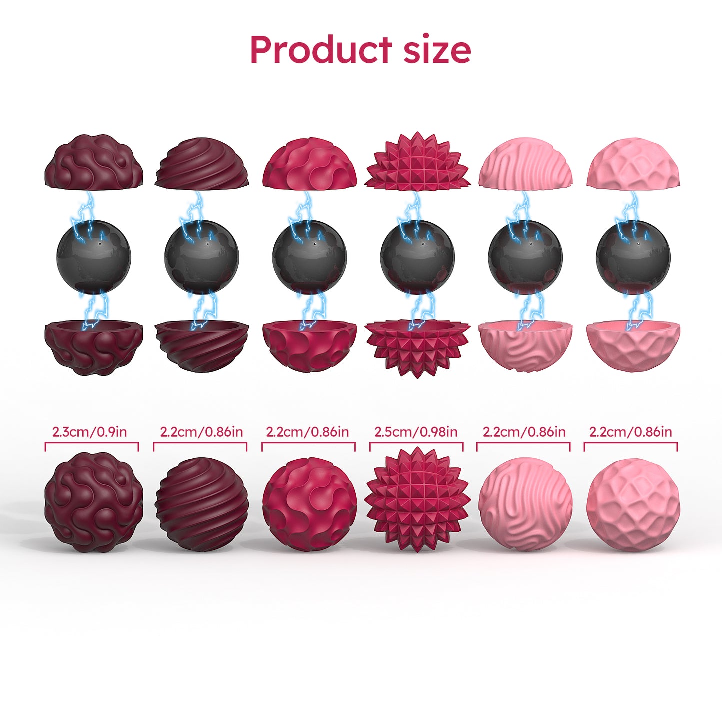 12 Pack Silicone Stress Relief Fidget Balls, Silent Desk Sensory Toys for Adults & Teens Office Classroom Use, Pink