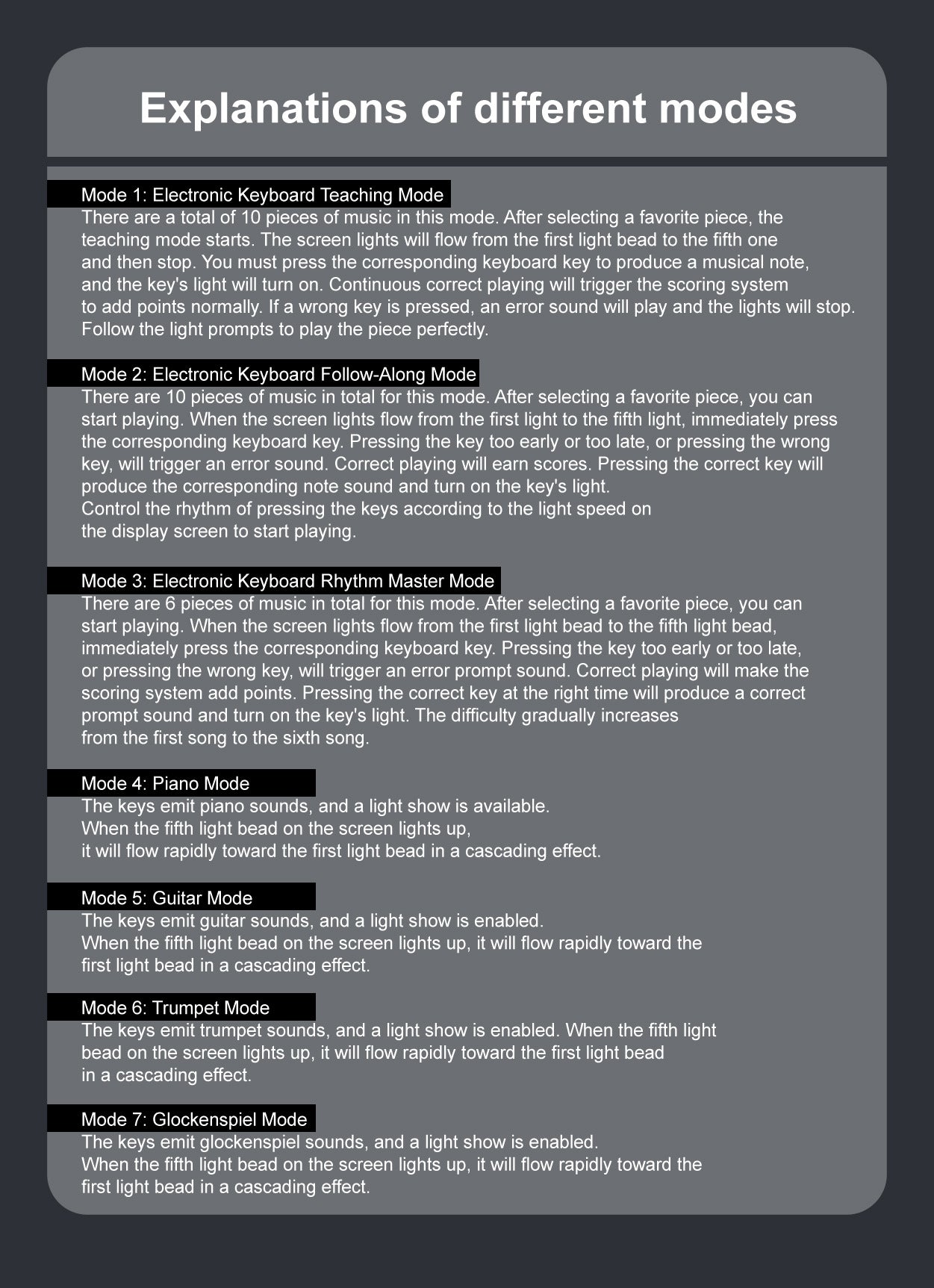 DIDUBUY Music Rhythm Game for Kids, Light-Up Piano Keyboard Toy with 7 Interactive Modes, Educational Musical Instrument for Kid Ages 3-10