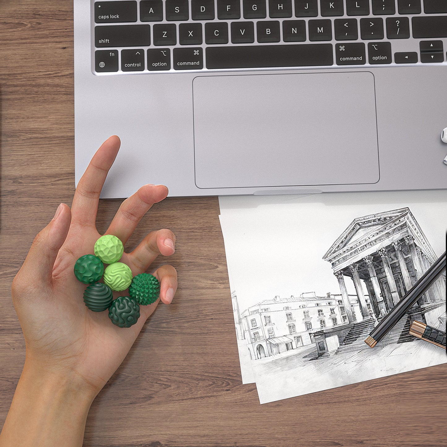 DIDUBUY Magnetic Fidget Balls for Adults & Teens, 6 Pcs Silicone Sensory Stress Relief Toys for Autism, Anxiety, Adhd, Quiet Desk Fidget Toy, Fun Gift Idea. Green